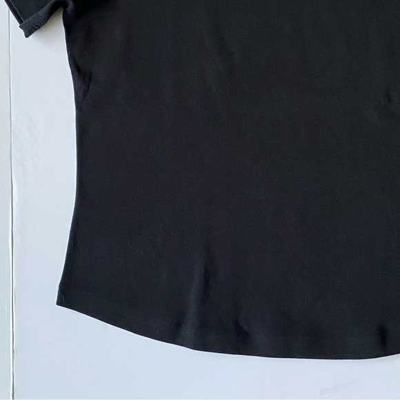 Talbots Shirt Womens Size Large Short Sleeve Keyhole Front 100% Cotton Blouse - Picture 4 of 11